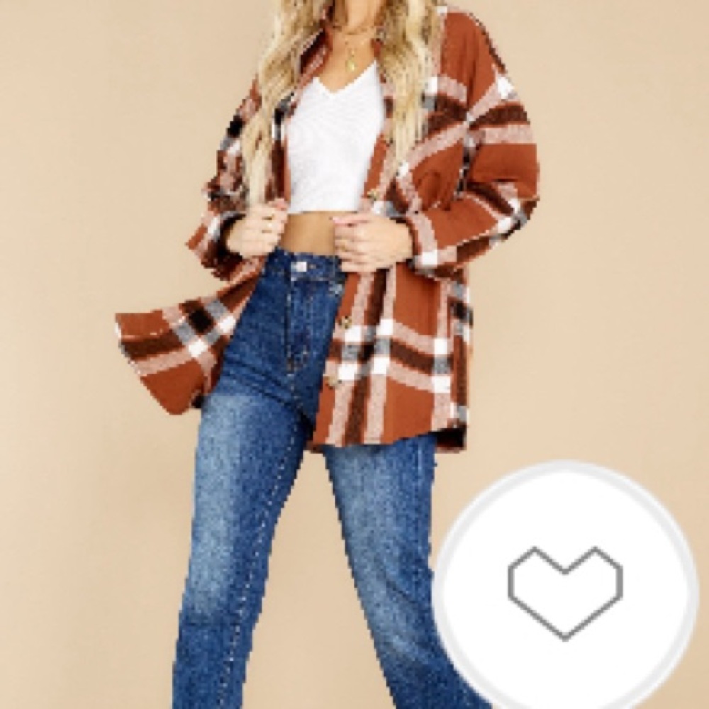 Red Dress Boutique In The Maize Rust Plaid Top